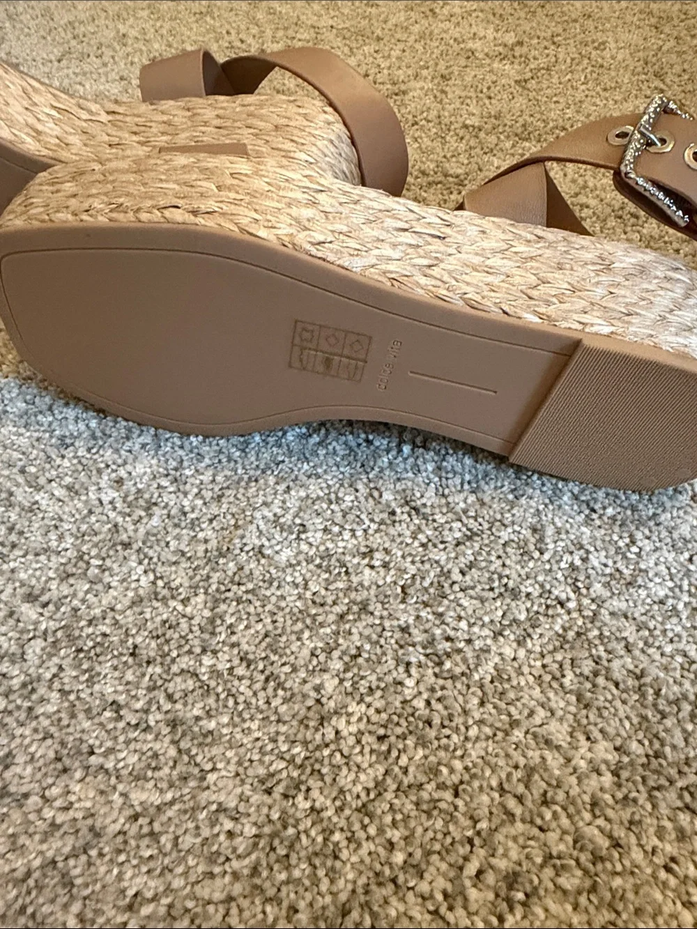 Dolce Vita Tan Espadrille Wedge Sandals with Crisscross Straps